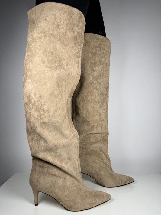 Stivali alti in camoscio