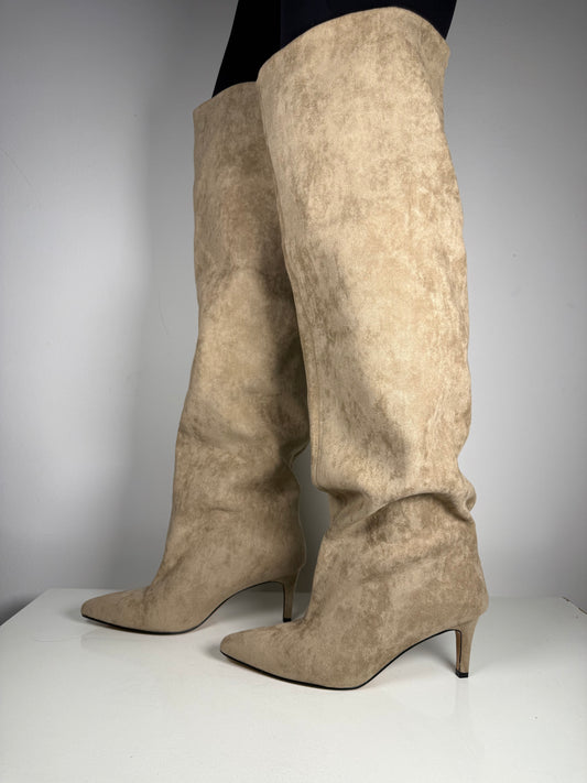 Stivali alti in camoscio