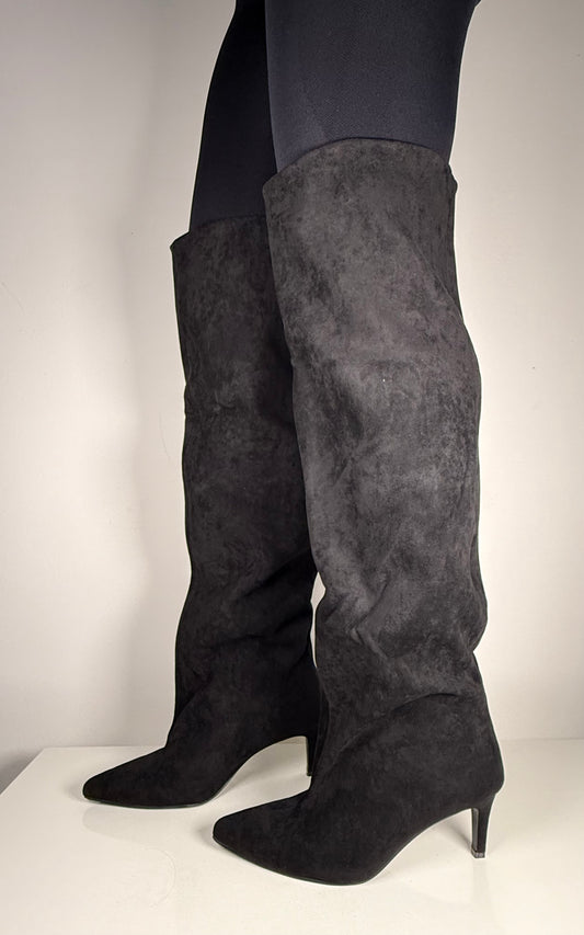 Stivali alti in camoscio