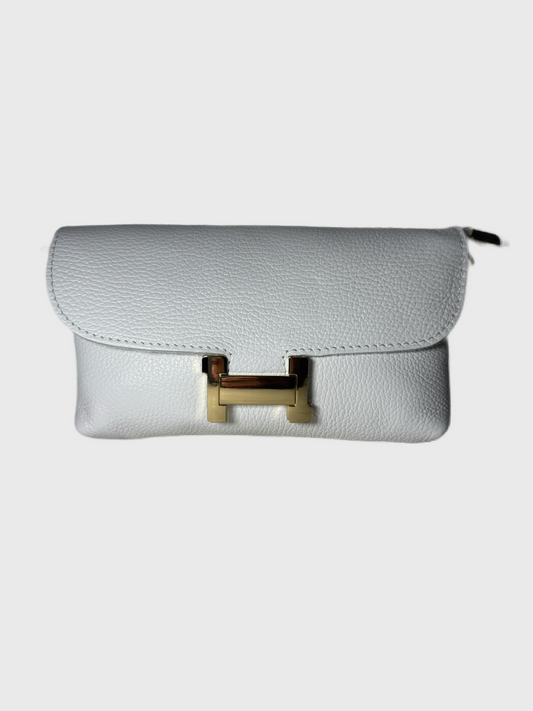 borsetta in vera pelle logo H