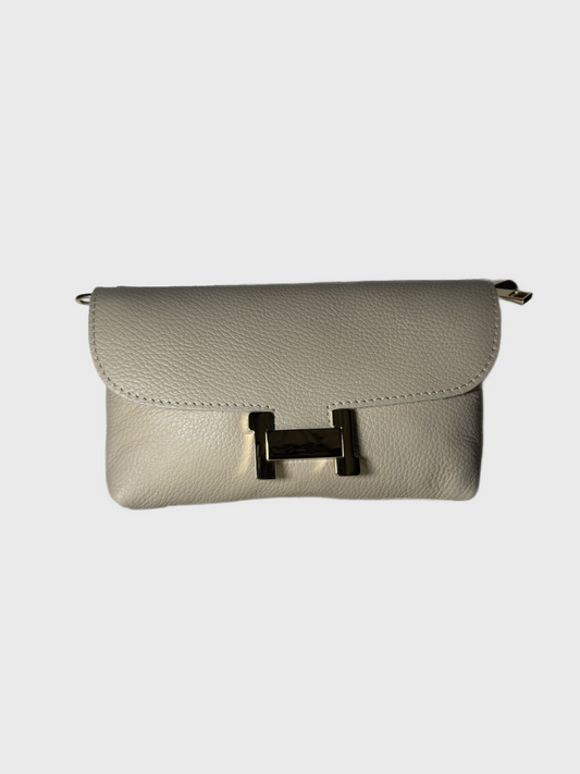 borsetta in vera pelle logo H
